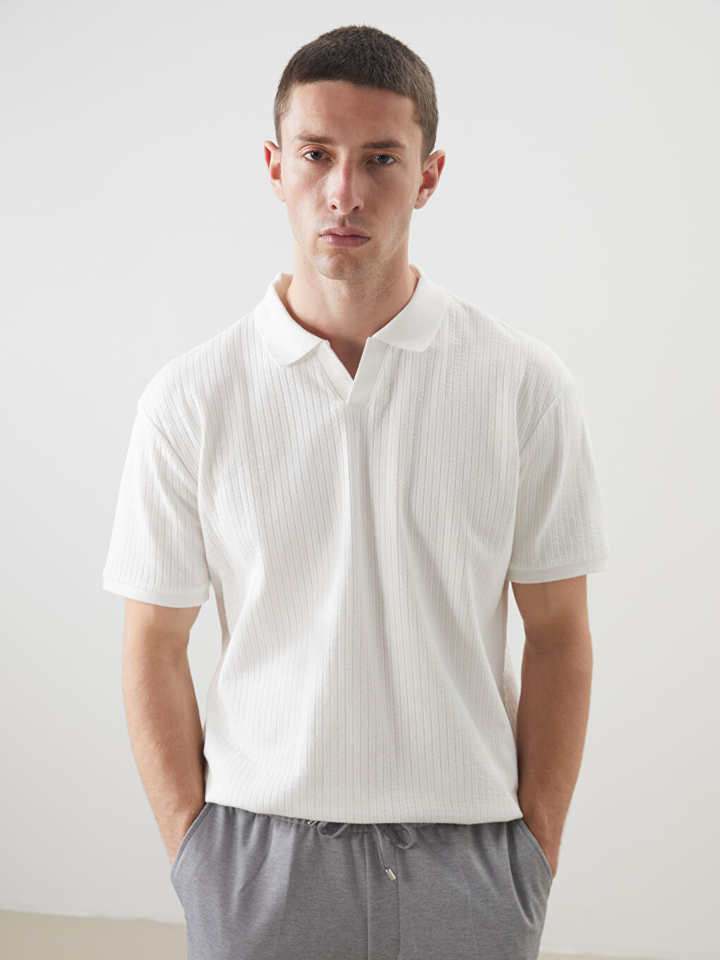 Polo Neck Men's T-Shirt -S5CB37Z8-R9J