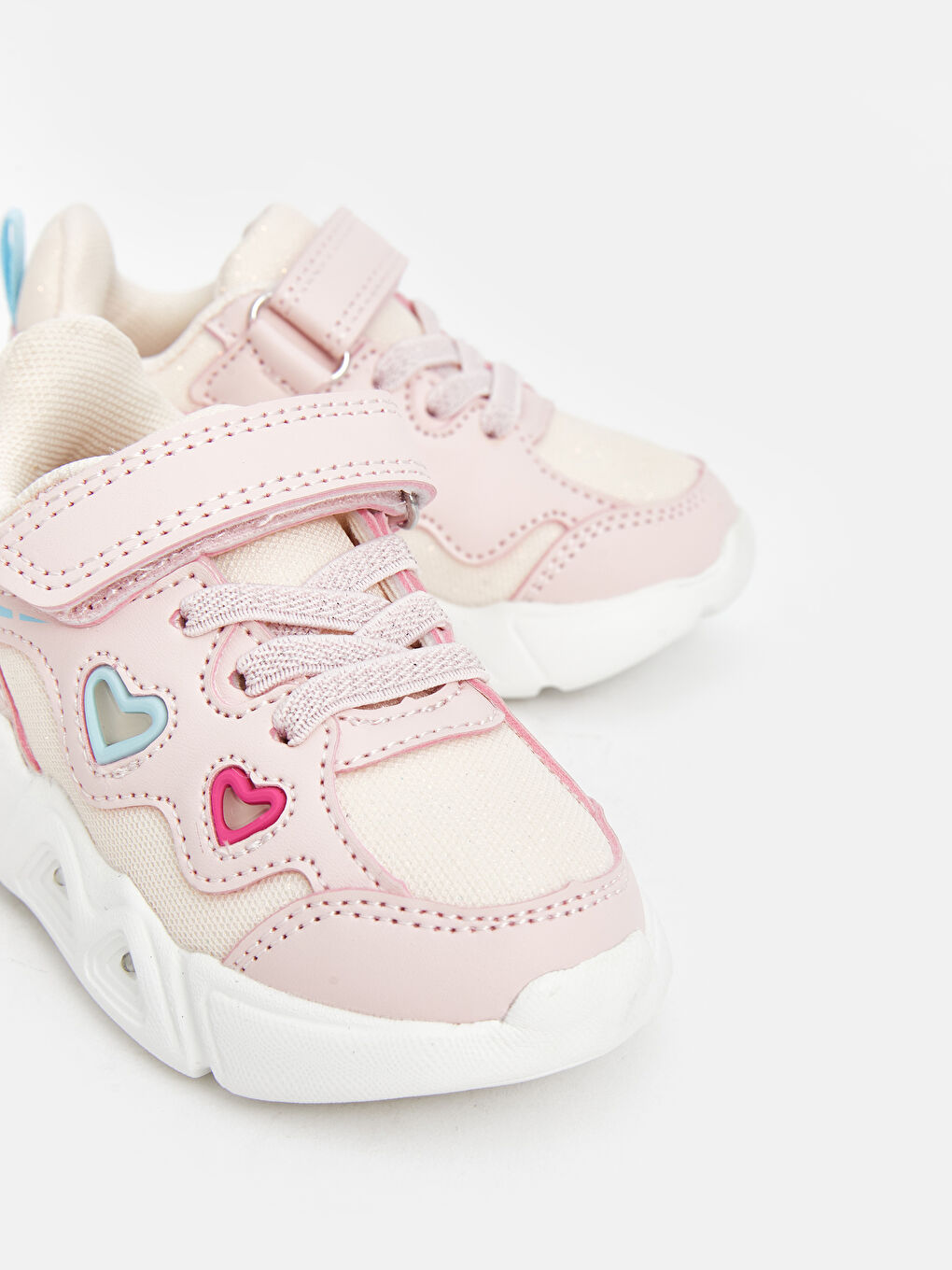 Lace-up and Hook-and-Loop Light-Up Sole Baby Girls' Shoe -S5CB45Z1-DMQ