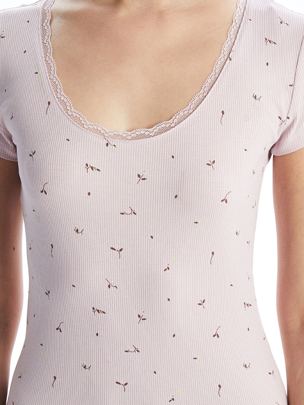 U Neck Printed Women's Nightdress -S5CB67Z8-LT3