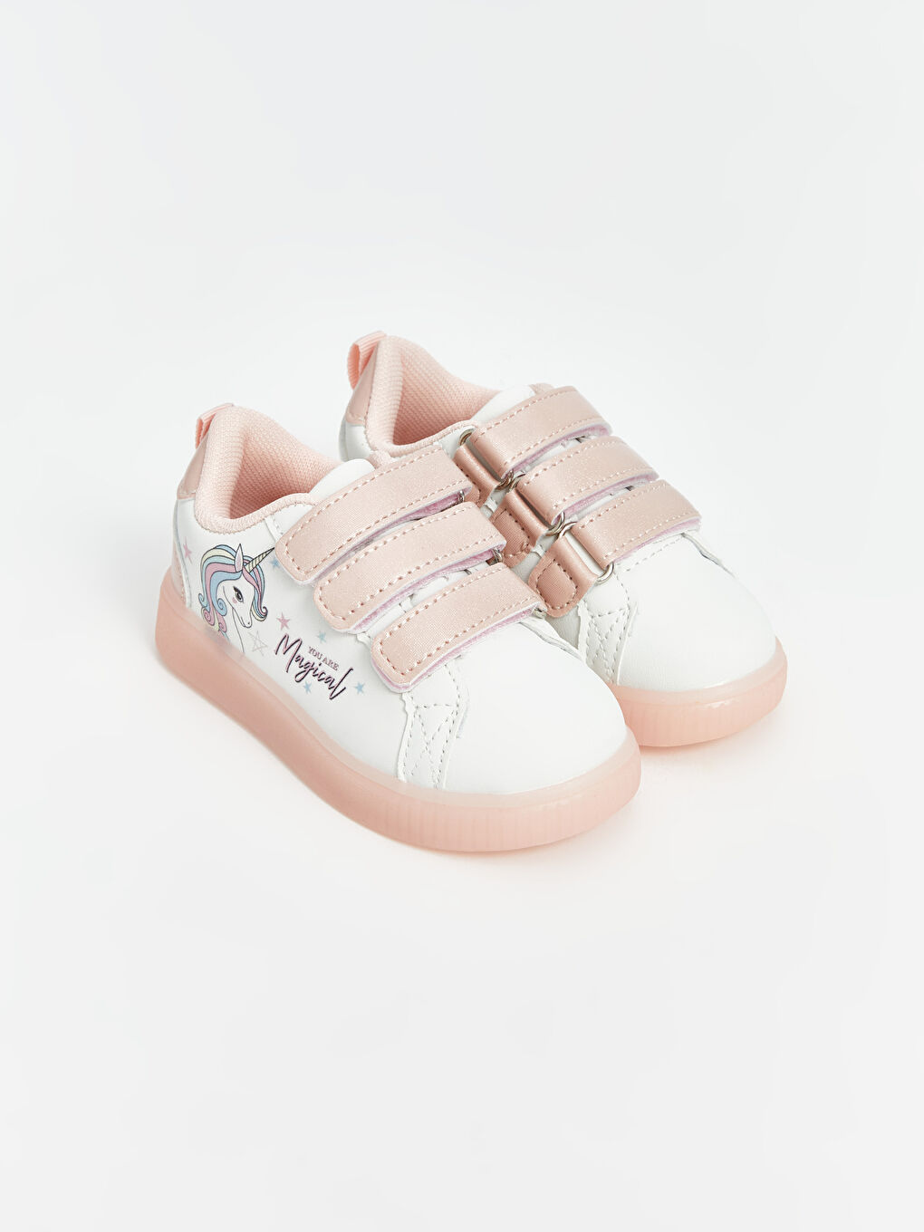 Printed Hook and Loop Baby Girls' Sneakers -S5CB82Z1-J5E