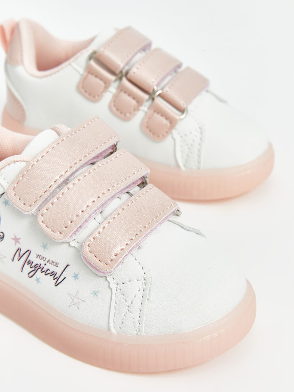 Printed Hook and Loop Baby Girls' Sneakers -S5CB82Z1-J5E