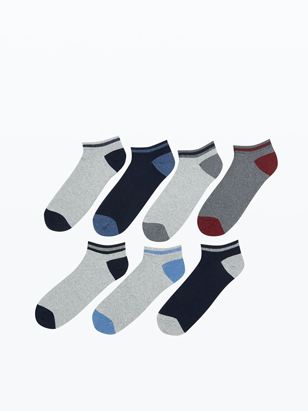 Patterned Men's Booties Socks 7 Pieces -S5CB94Z8-K00