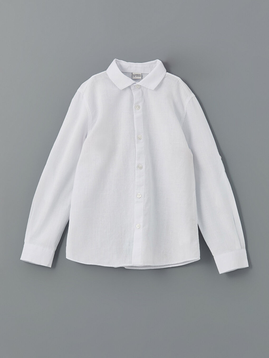Beyaz Basic Uzun Kollu Erkek Çocuk Gömlek