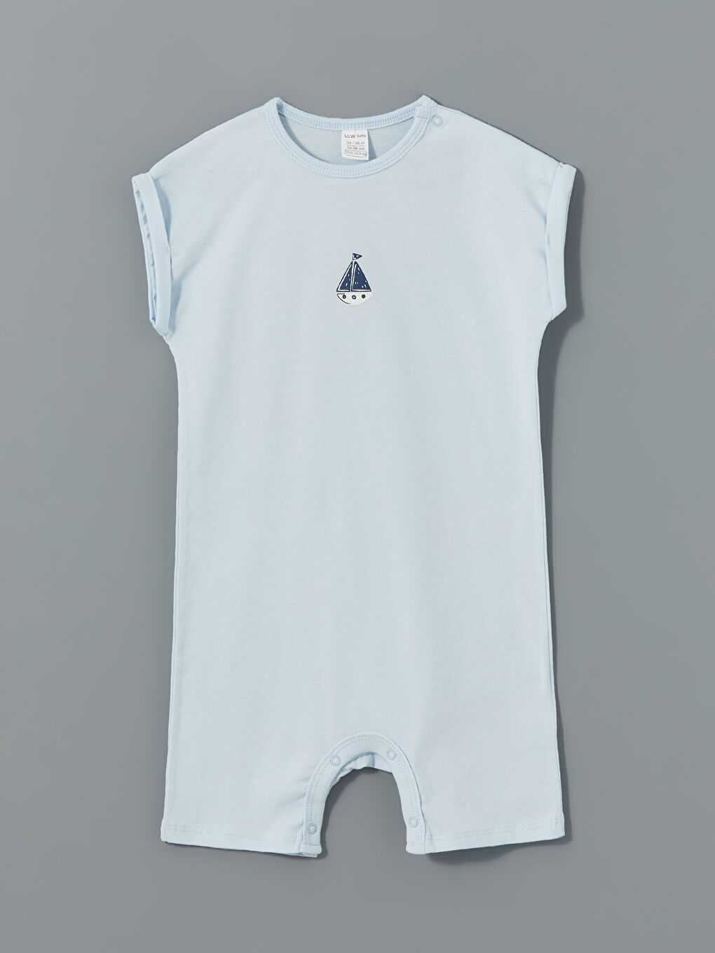 Mavi Bisiklet Yaka Erkek Bebek Penye Tulum