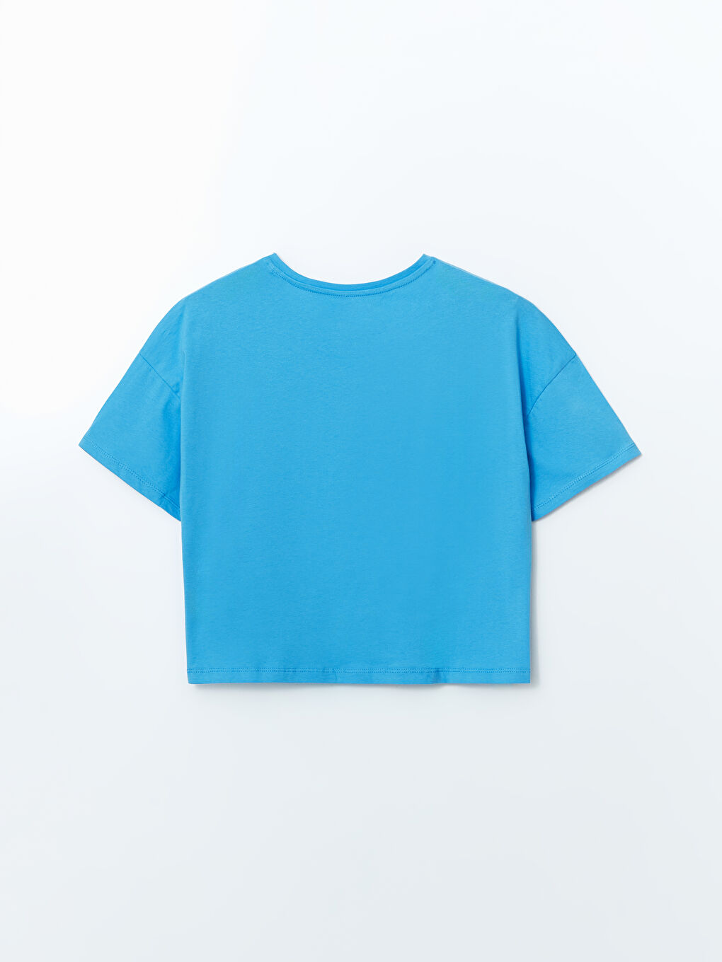 Mavi Bisiklet Yaka Baskılı Kadın Pijama Üstü-1