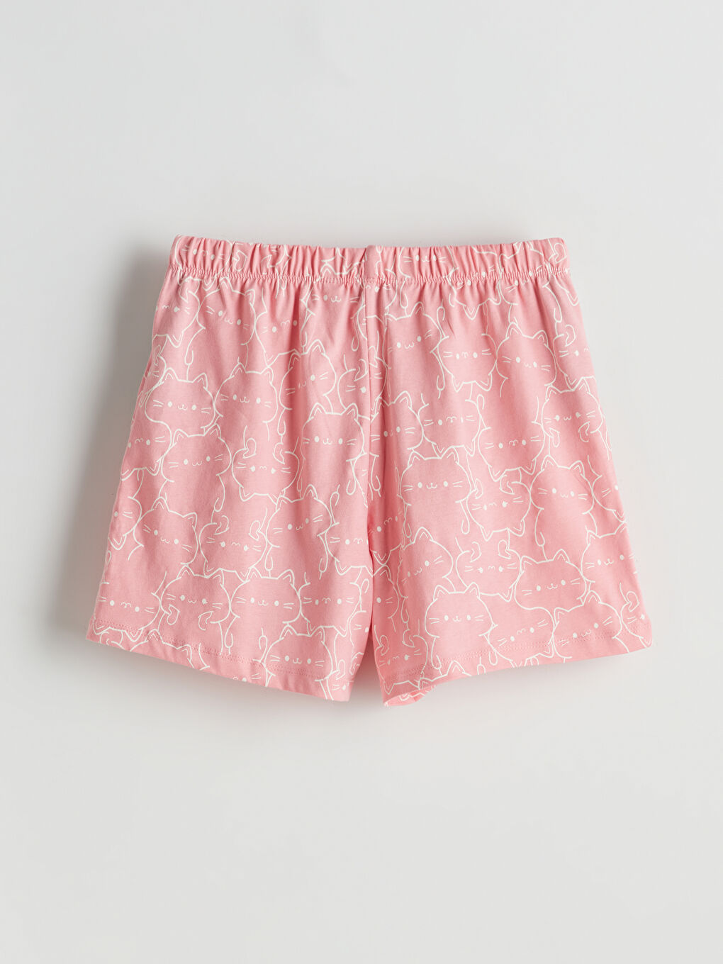 Pembe Beli Lastikli Baskılı Kadın Şort Pijama Altı-4