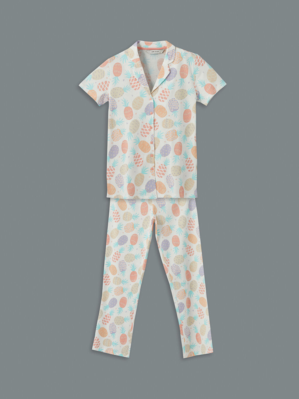 Shirt Collar Patterned Women's Pajamas Set -S5CC89Z8-LRA