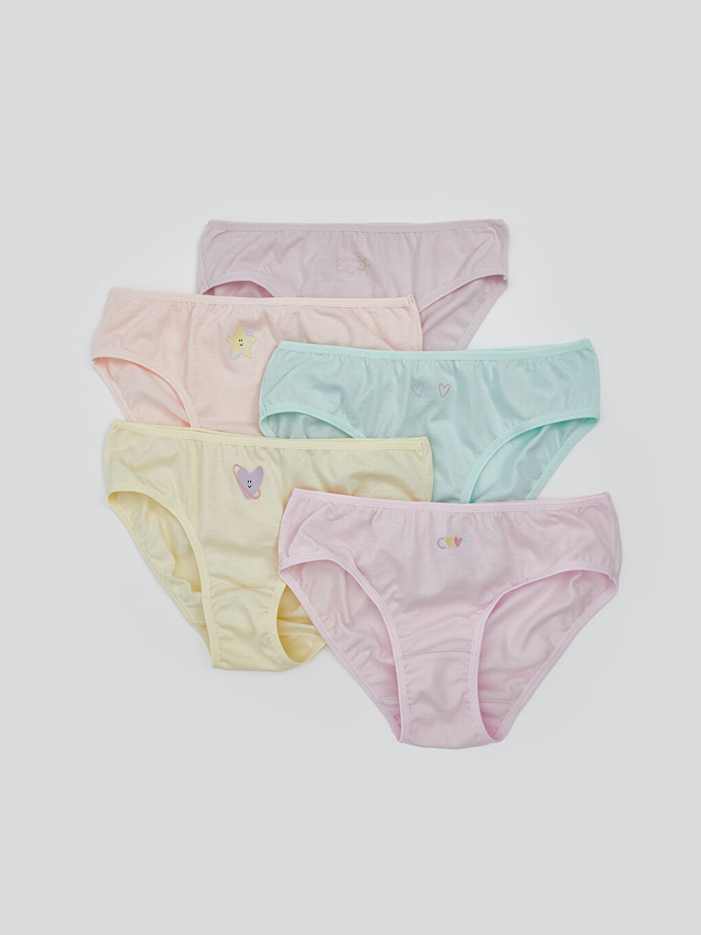 Printed Girl's Panties 5-Piece -S5CD24Z4-QWM