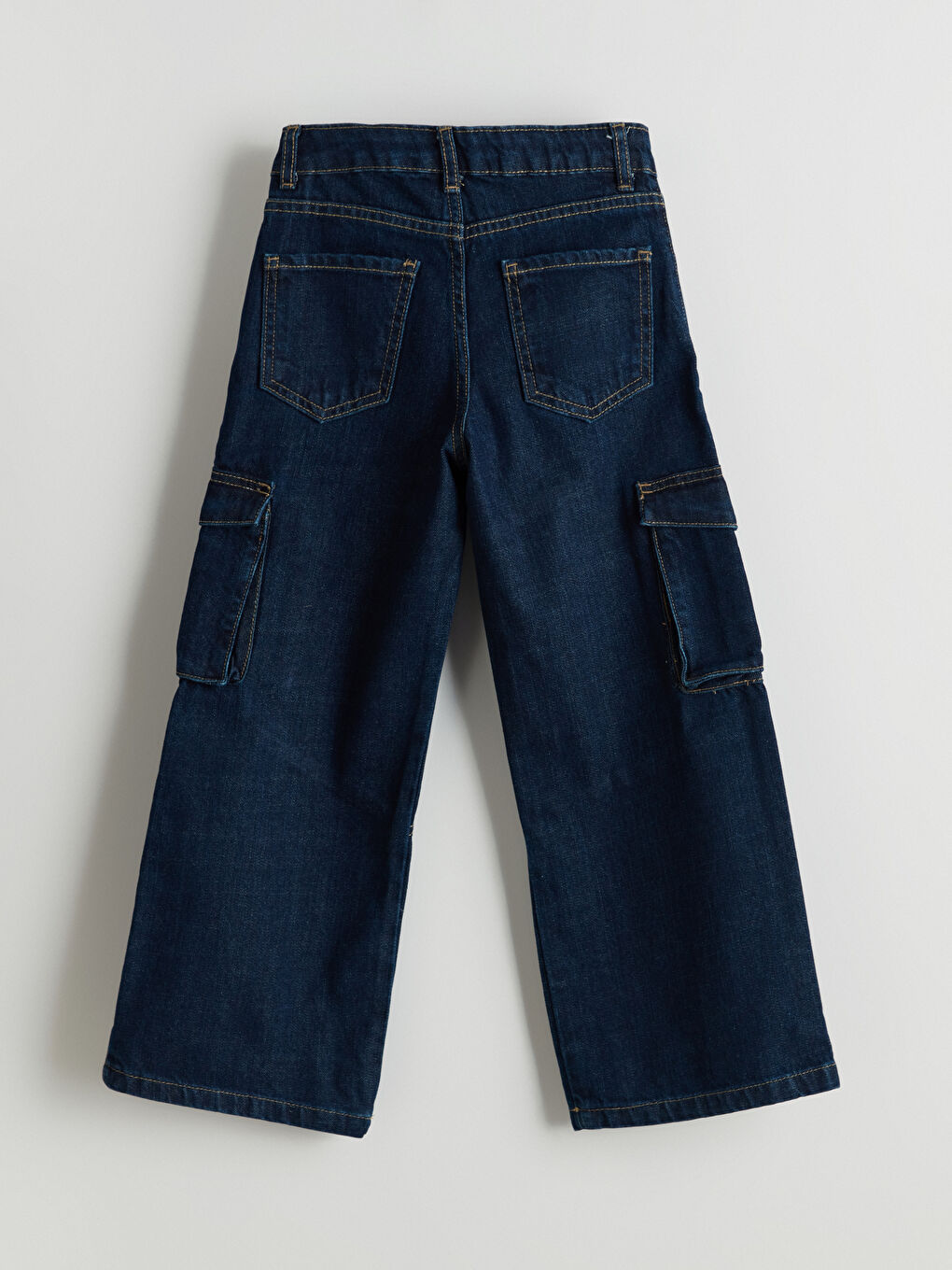 LCW Kids Adjustable Elastic Waist Girls' Cargo Jeans -S5CD26Z4-SHK