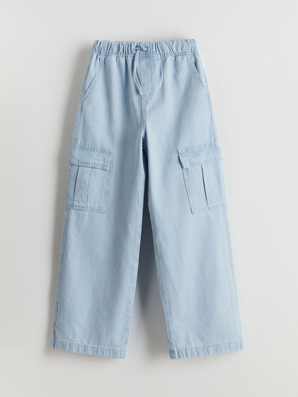 LCW Kids Elastic Waist Girls' Cargo Jeans -S5CD27Z4-311