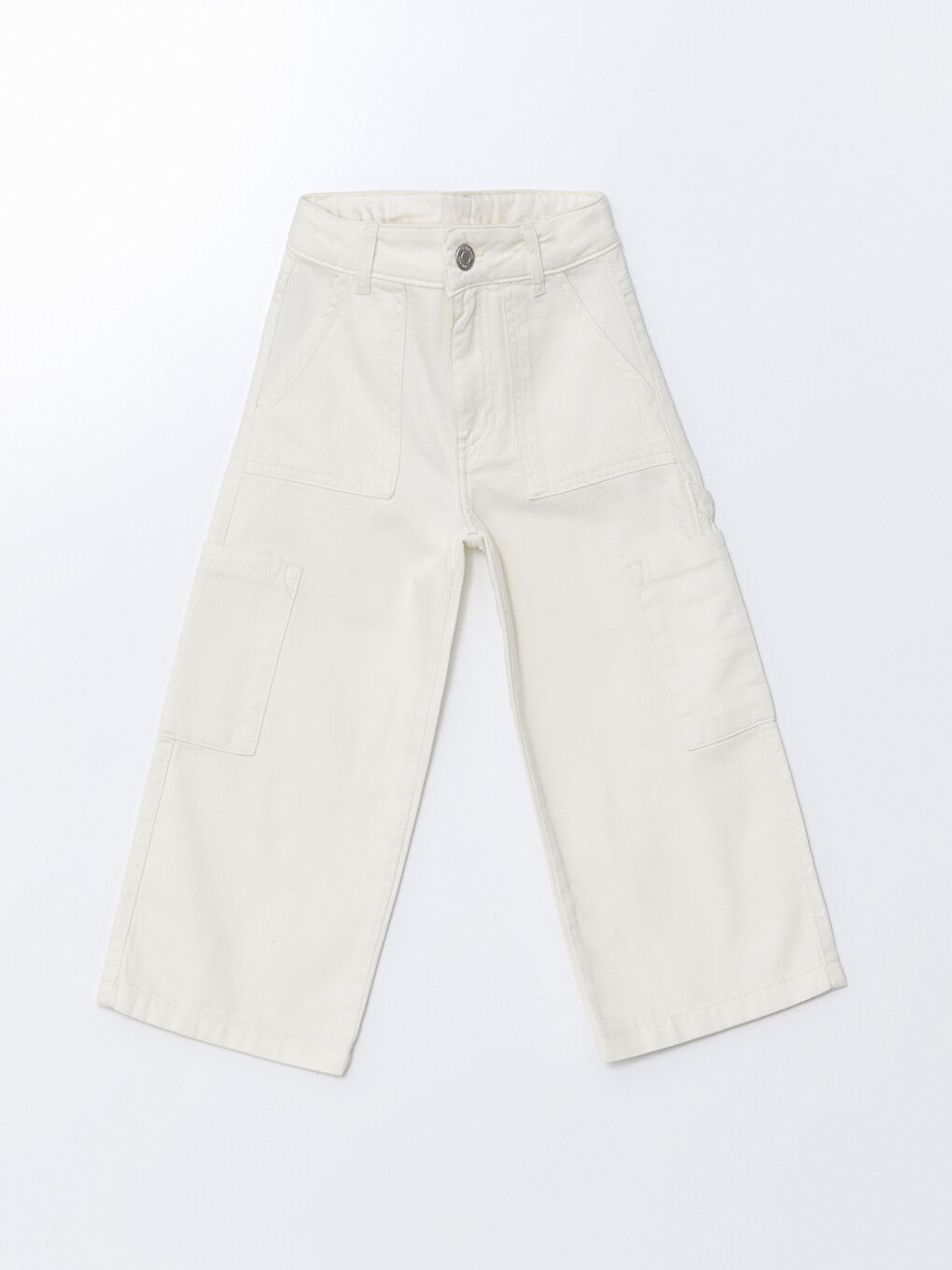 Adjustable Elastic Waist Girls' Cargo Jeans -S5CD30Z4-FDH