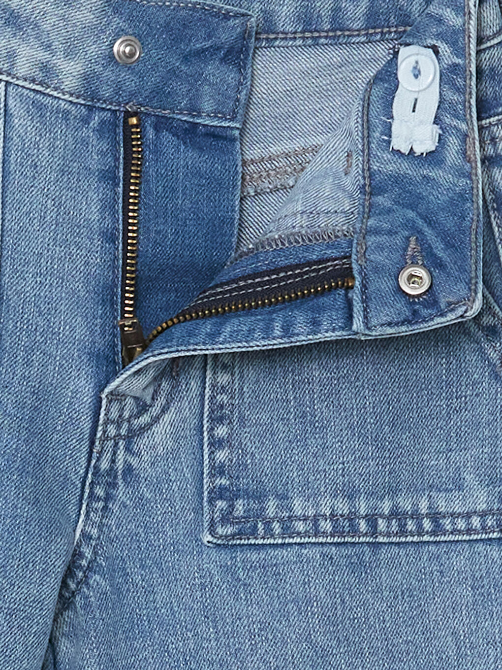 Adjustable Elastic Waist Girls' Cargo Jeans -S5CD30Z4-V2T