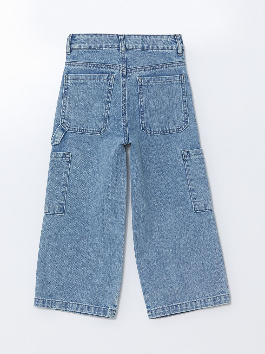 Adjustable Elastic Waist Girls' Cargo Jeans -S5CD30Z4-V2T