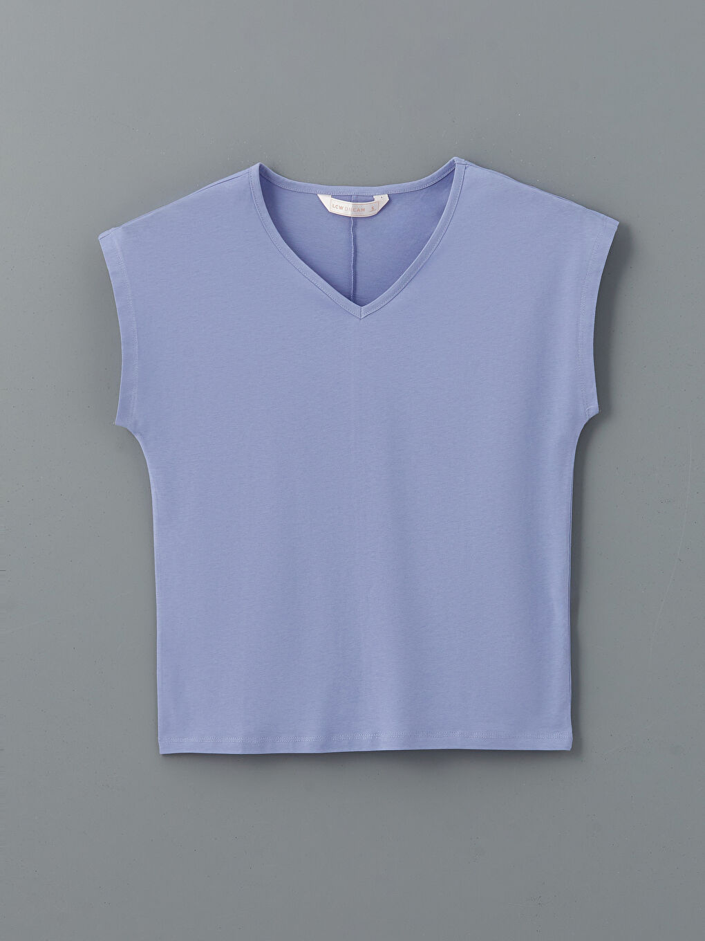 Mavi V Yaka Kadın Pijama Üstü