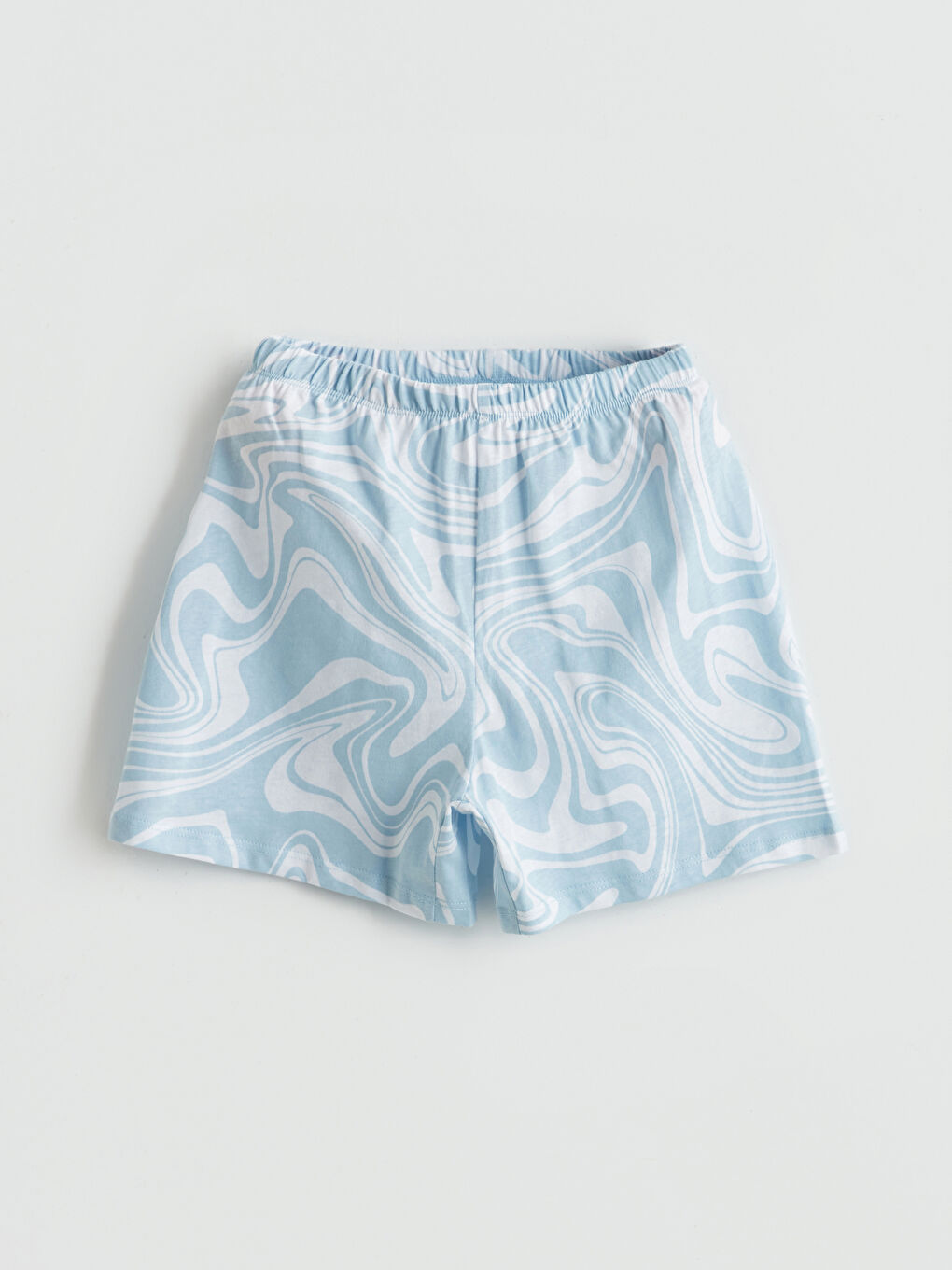 Beyaz Baskılı Kız Çocuk Pijama Şort