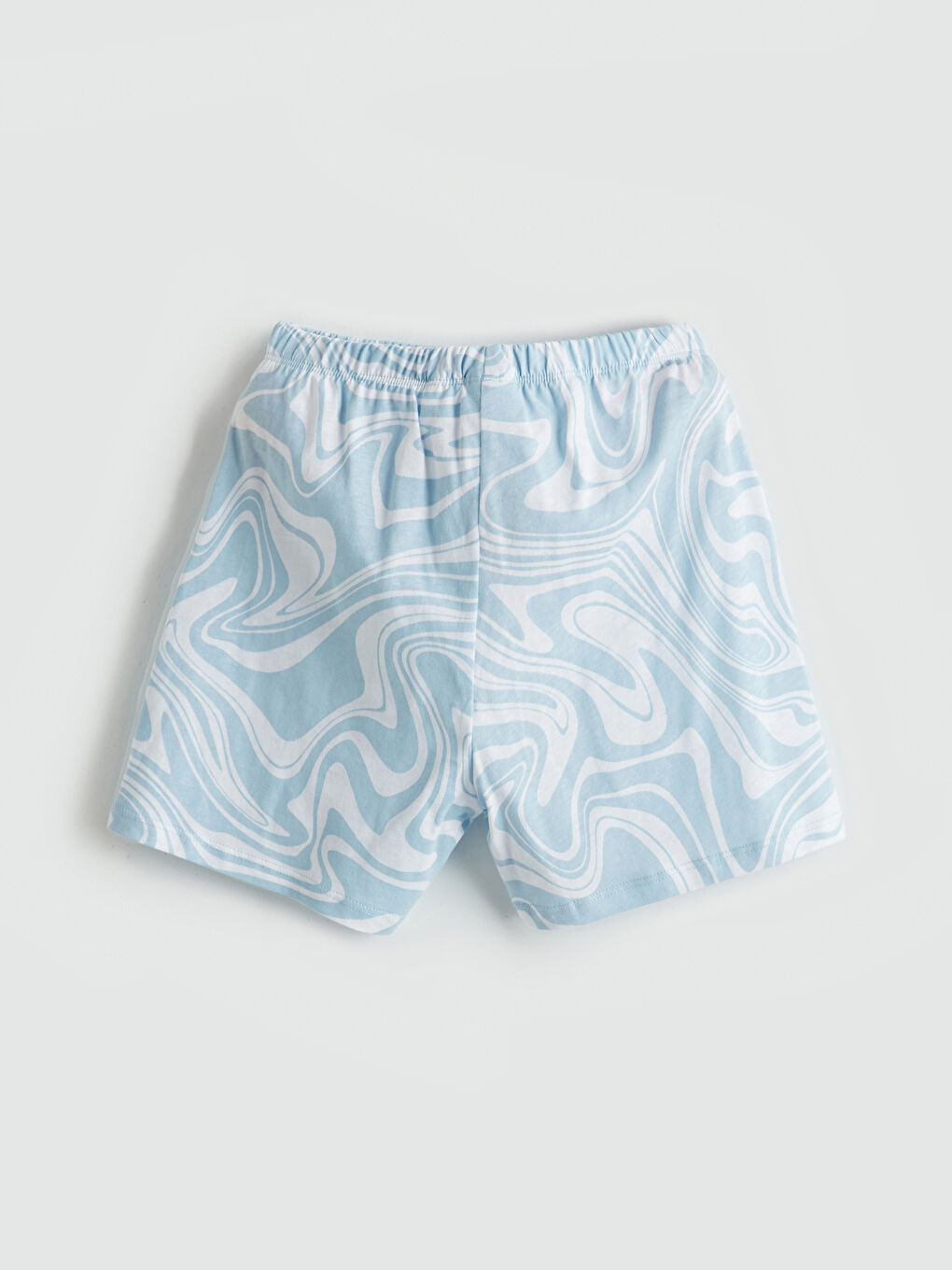 Beyaz Baskılı Kız Çocuk Pijama Şort-1