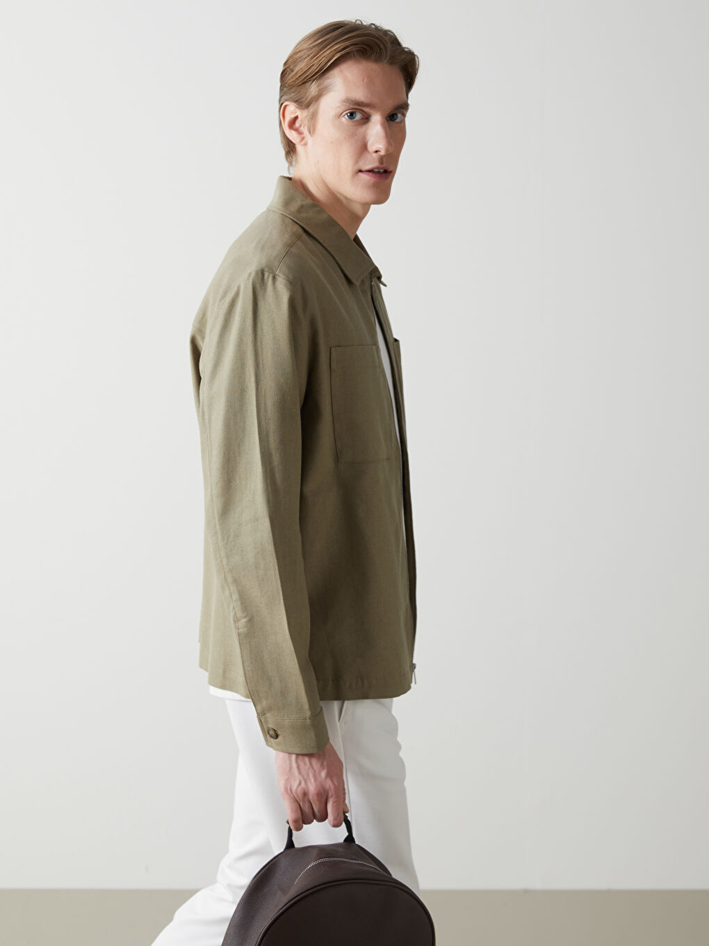 Slim Fit Shirt Collar Men's Coat -S5CD58Z8-DMK