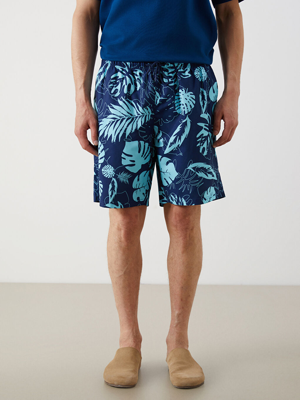 Knee Length Patterned Men's Swimming Shorts -S5CE02Z8-LSJ