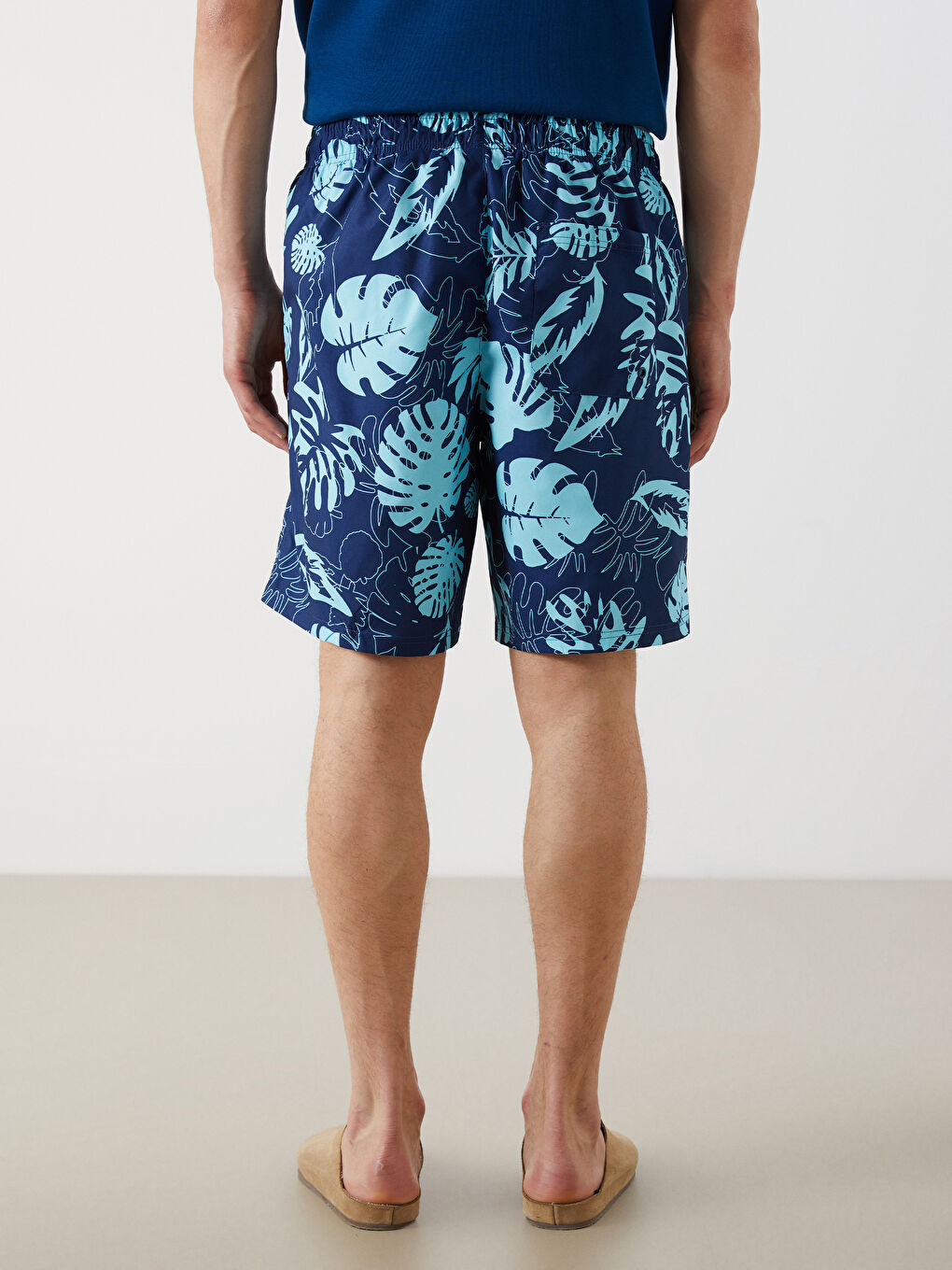 Knee Length Patterned Men's Swimming Shorts -S5CE02Z8-LSJ