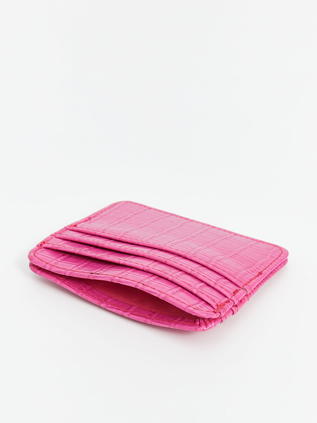 حامل بطاقات للسيدات بتأثير جلد التمساح من الجلد الصناعي-2