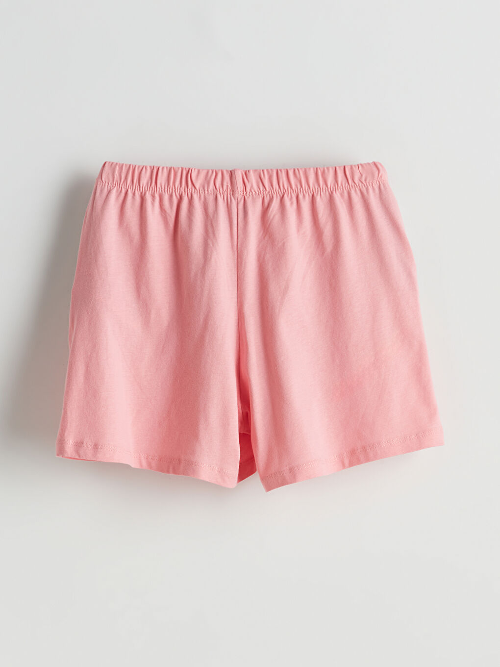 Pembe Beli Lastikli Kadın Şort Pijama Altı-5