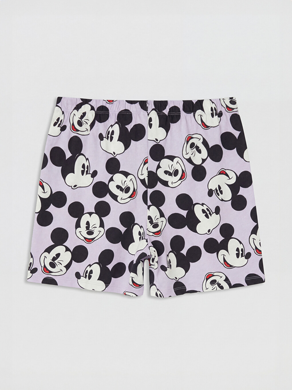 Lila Beli Lastikli Mickey Mouse Baskılı Kadın Pijama Altı-5