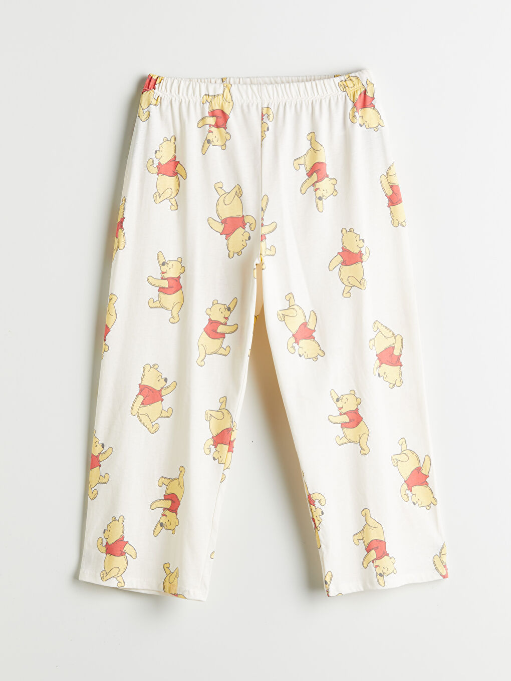 Pembe Winnie the Pooh Baskılı Kadın Kapri Pijama Altı-4