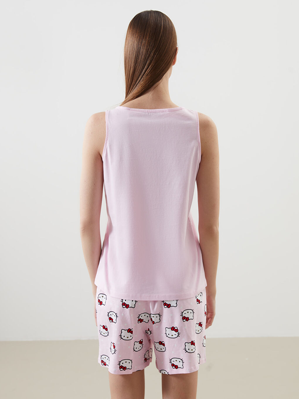 Hello Kitty Printed Women's Shortie Pyjama Set -S5CE74Z8-LT4