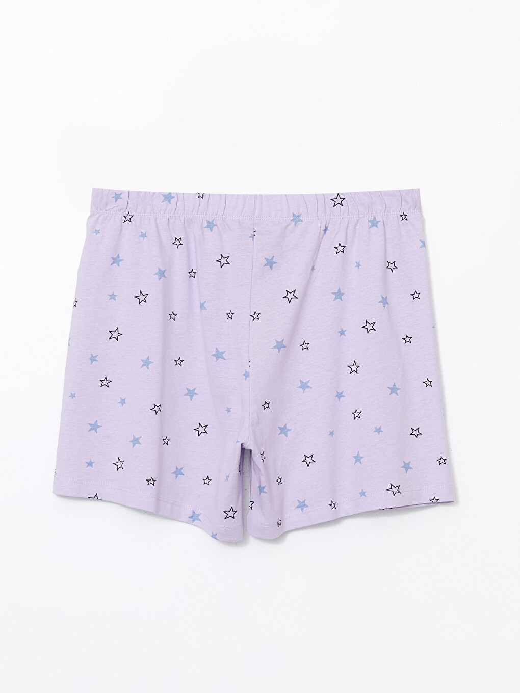Lila %100 Pamuklu Kadın Şort Pijama Altı-1
