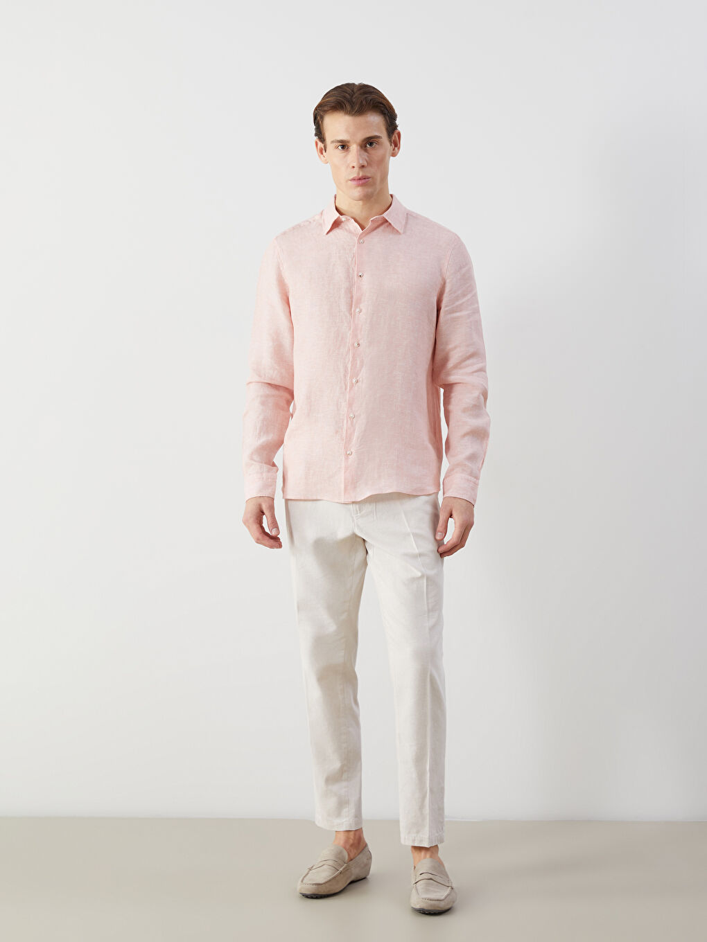 Regular Fit Long Sleeve Linen Men's Shirt -S5CF08Z8-CSY