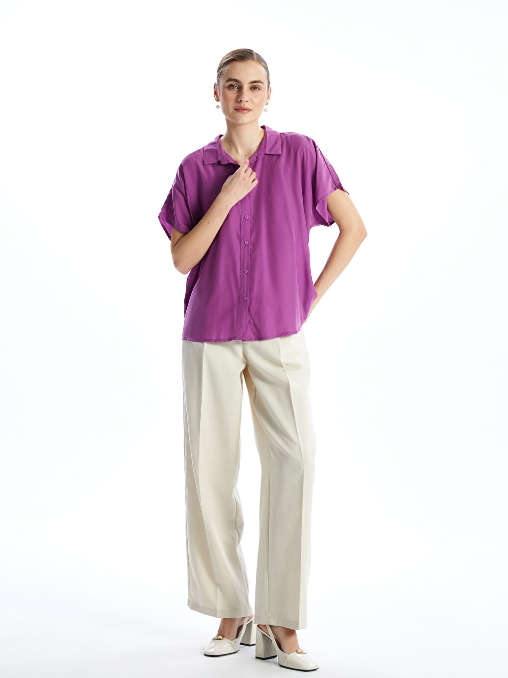 LCWAIKIKI Classic Ženska široka poplin košulja -S5CF26Z8-EDF