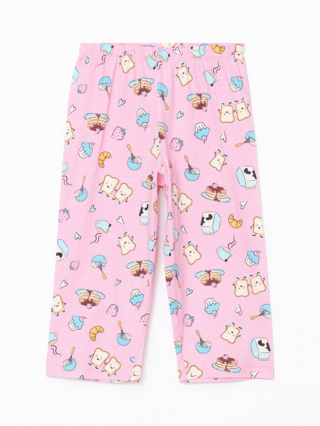Pembe Beli Lastikli Kız Çocuk Pijama Alt