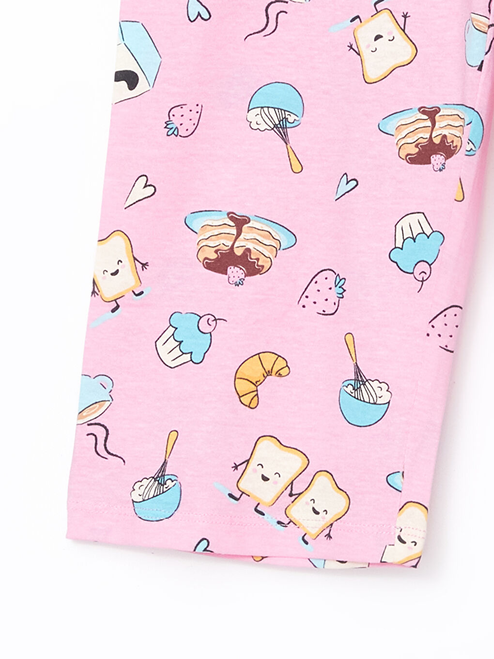 Pembe Beli Lastikli Kız Çocuk Pijama Alt-2
