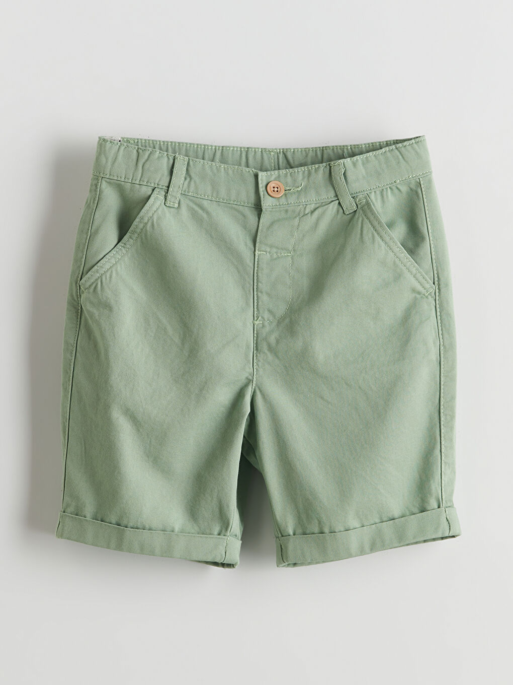 Yeşil Beli Ayarlanabilir Cepli Erkek Çocuk Şort