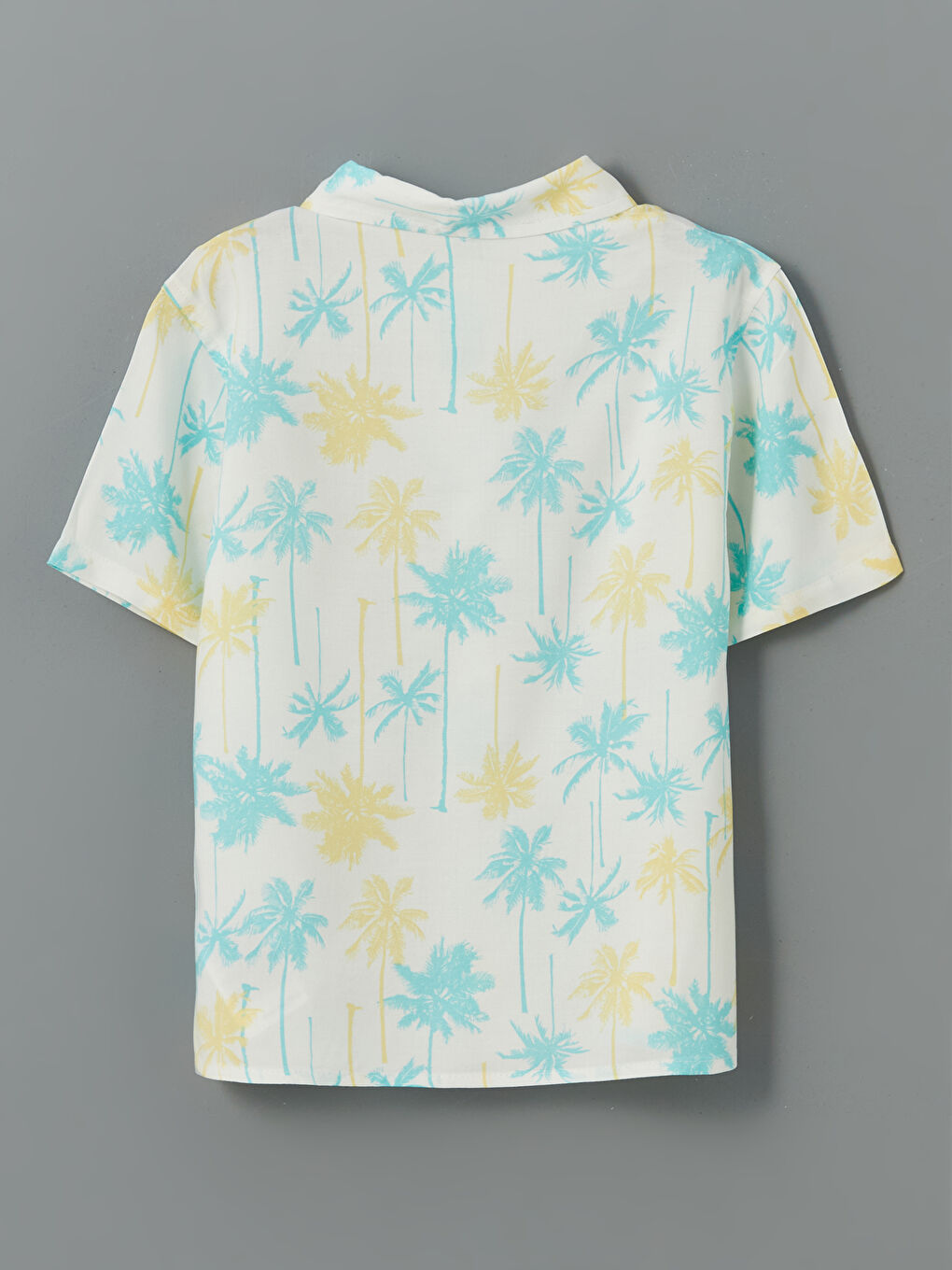 Ekru Baskılı Erkek Çocuk Poplin Gömlek-1