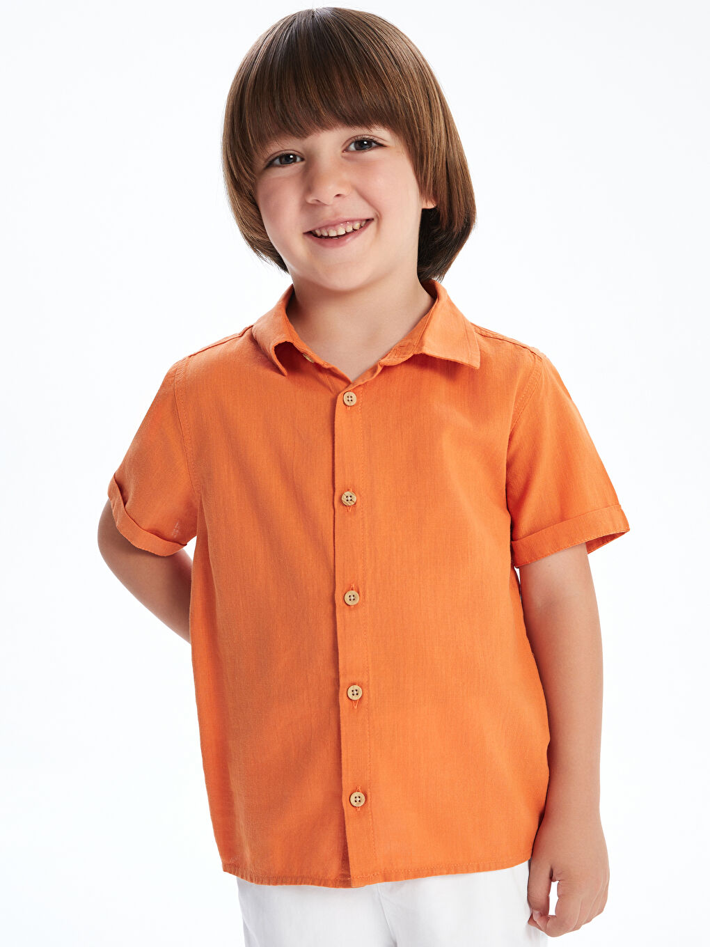 LCW Kids سێتی ٢ دانەی کراسی منداڵی کوڕ قۆڵ کورت ئاسایی و شۆرت -S5CG14Z1-LXS