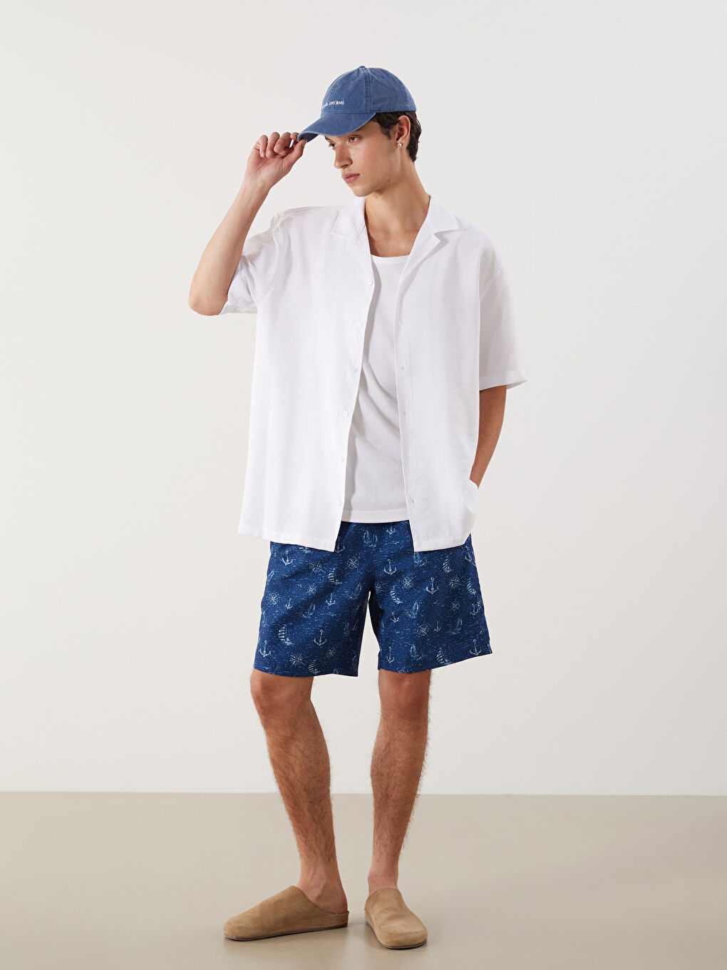 Short Patterned Men's Swimming Shorts -S5CH00Z8-LSJ