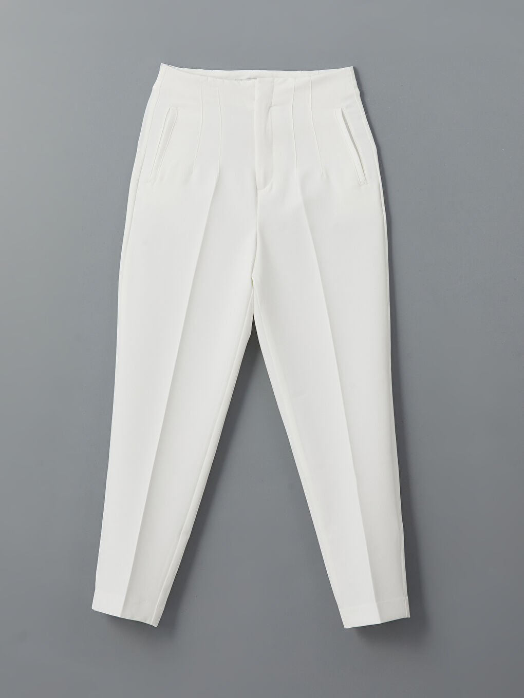 Ekru Havuç Kesim Kadın Pantolon-4