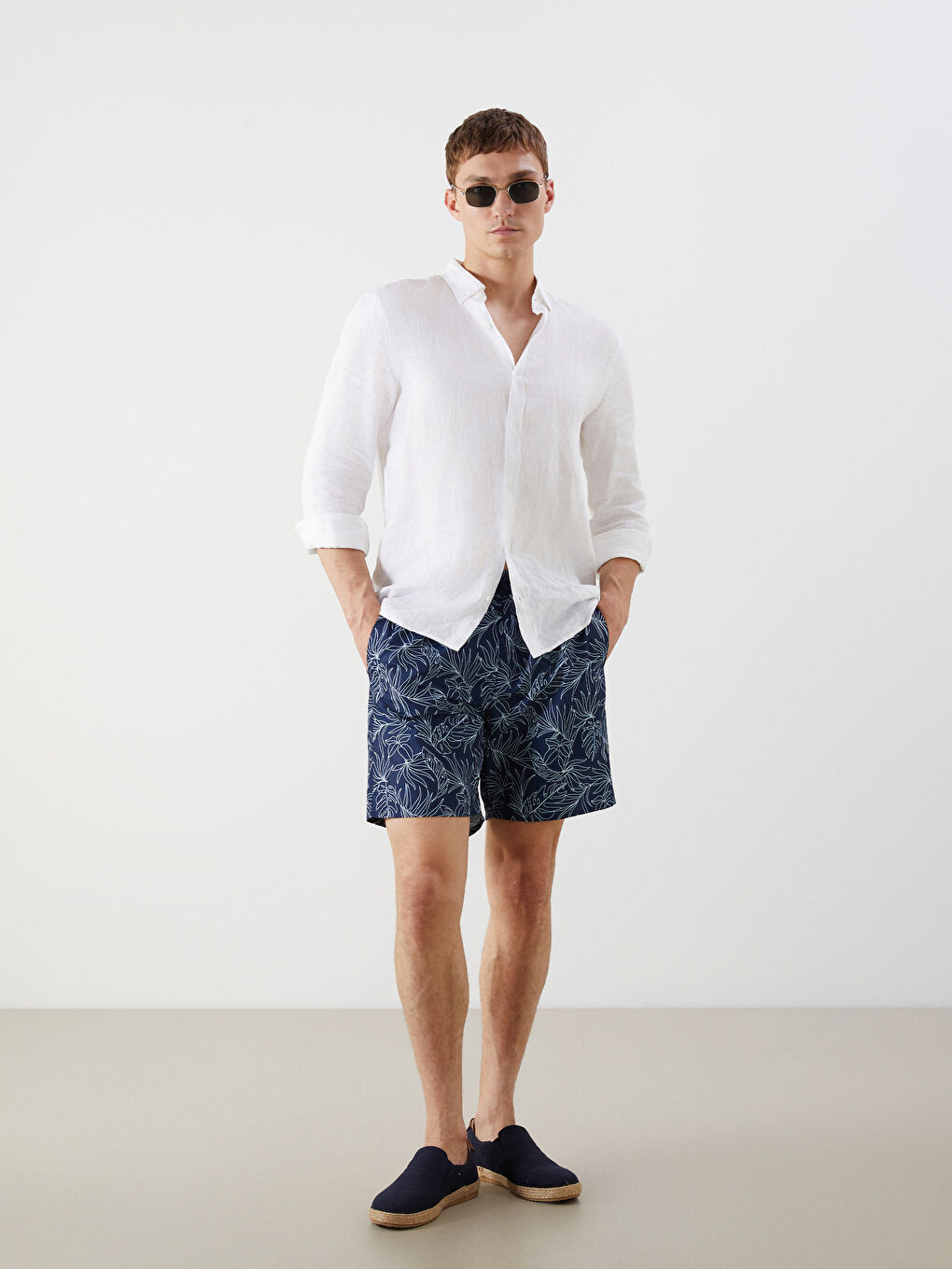 Knee Length Patterned Men's Swimming Shorts -S5CH48Z8-LSJ