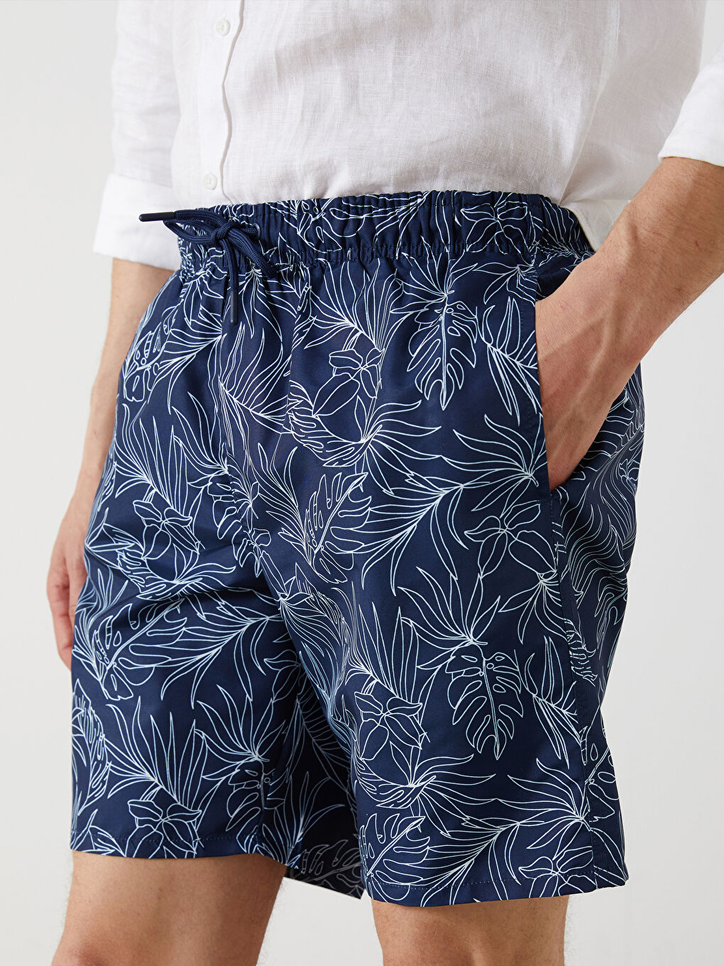 Knee Length Patterned Men's Swimming Shorts -S5CH48Z8-LSJ