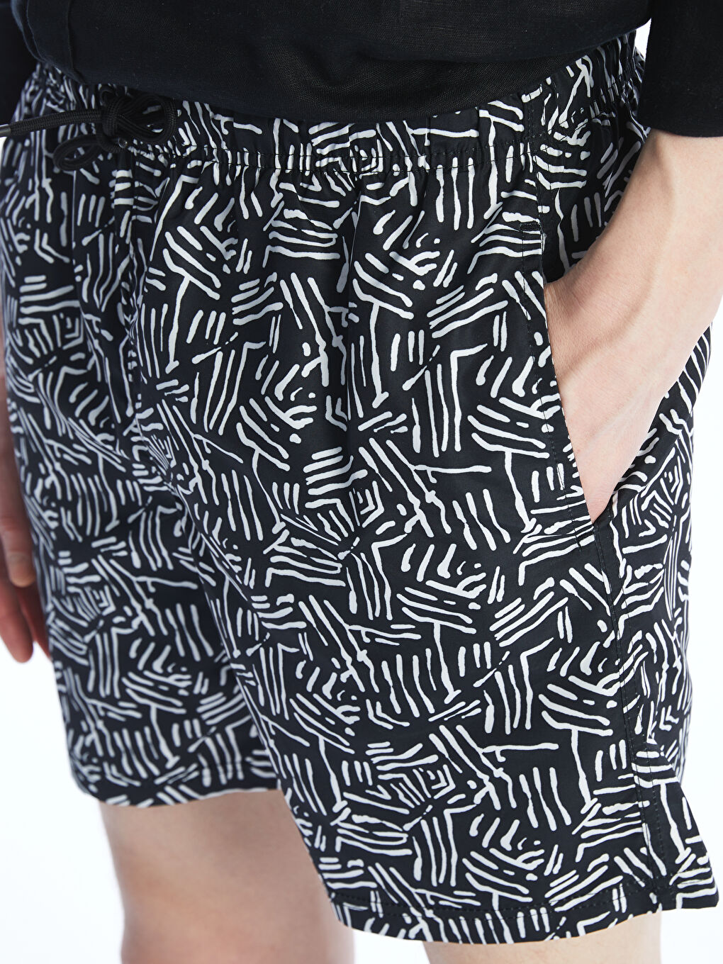 Short Patterned Men's Swimming Shorts -S5CH57Z8-LU7