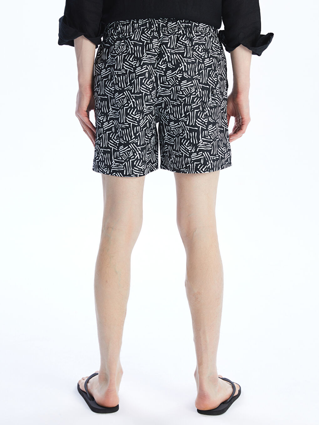 Short Patterned Men's Swimming Shorts -S5CH57Z8-LU7