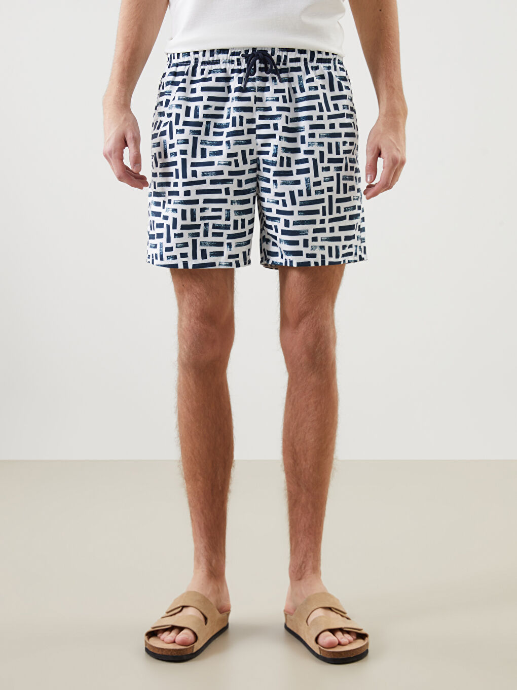 Short Patterned Men's Swimming Shorts -S5CH65Z8-LSJ