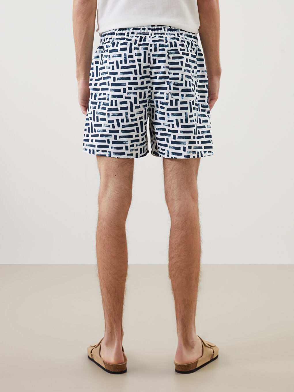 Short Patterned Men's Swimming Shorts -S5CH65Z8-LSJ