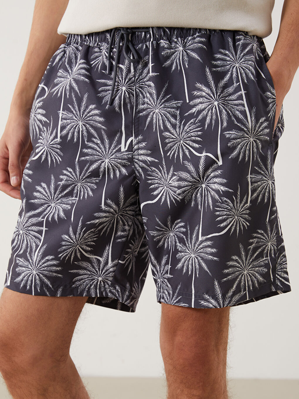 Short Patterned Men's Swimming Shorts -S5CH67Z8-LRW