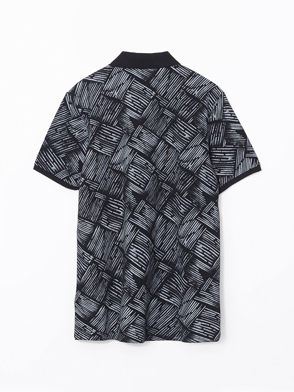 Polo Neck Patterned Pique Jacquard Men's T-Shirt -S5CH80Z8-CVL