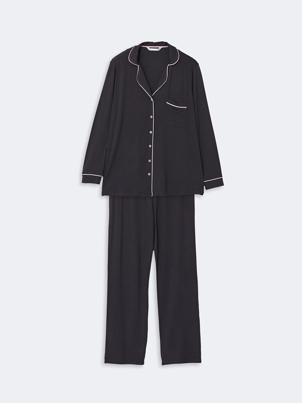 Antrasit Gömlek Yaka Hamile Pijama Takımı-4