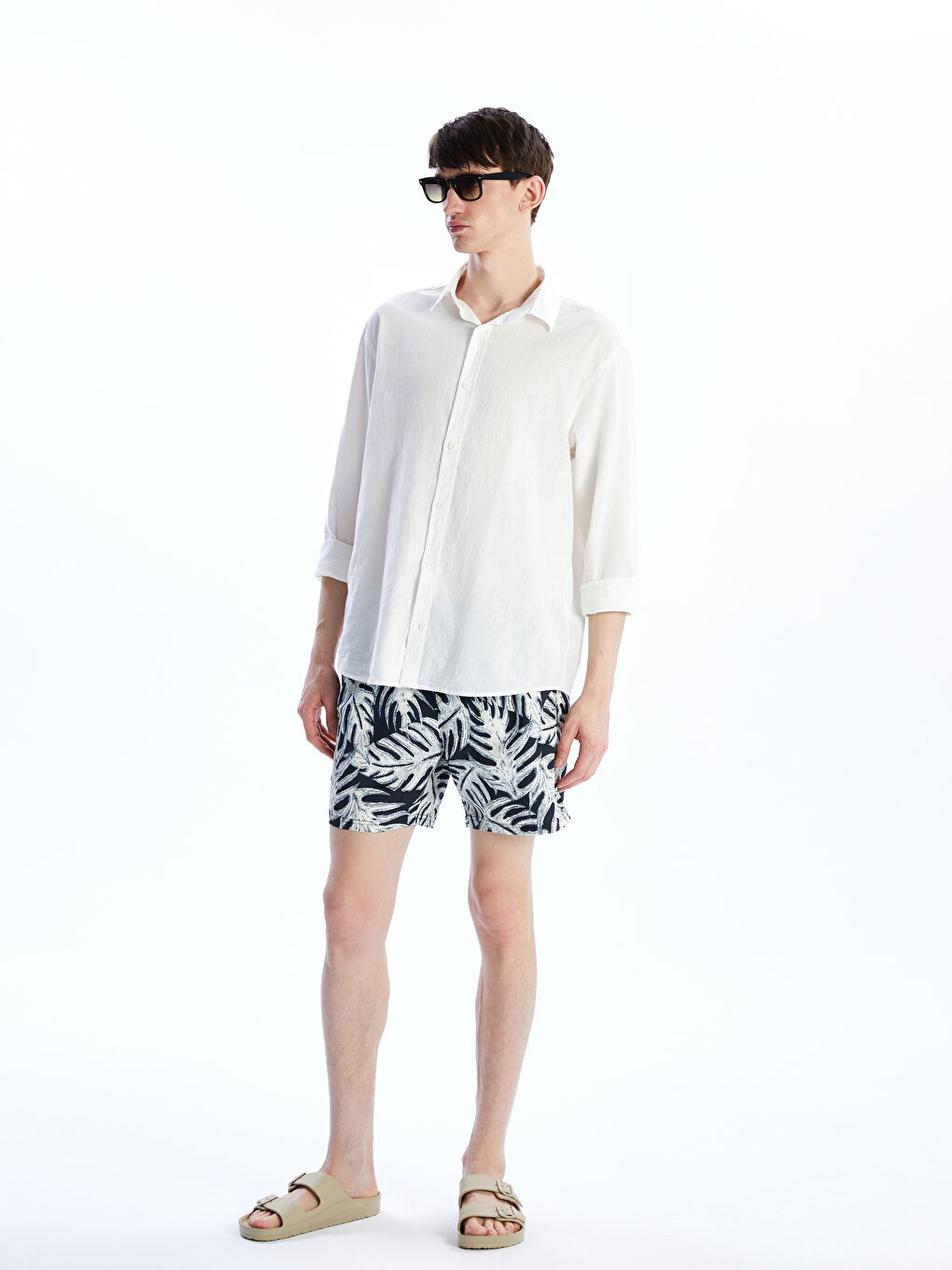 Short Patterned Men's Swimming Shorts -S5CI20Z8-LQB