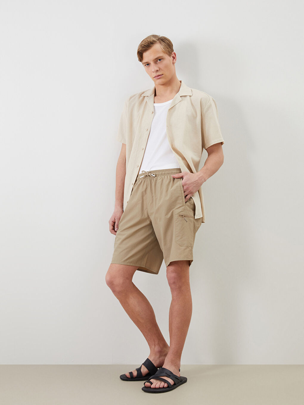 Basic Knee-Length Men's Swim Shorts -S5CI34Z8-QYV