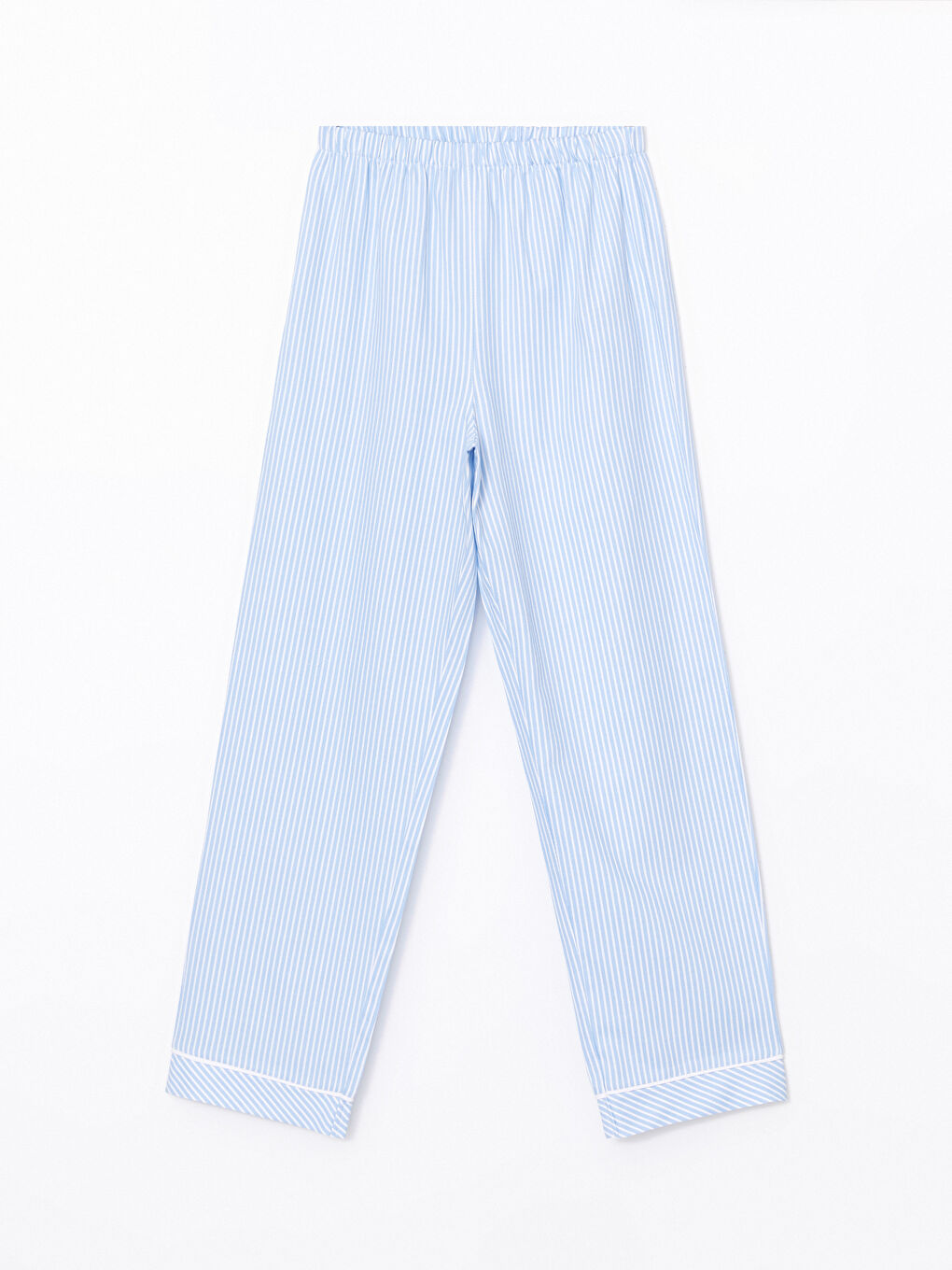 Collared Neck Striped Women's Pyjama Set -S5CI53Z8-LEN